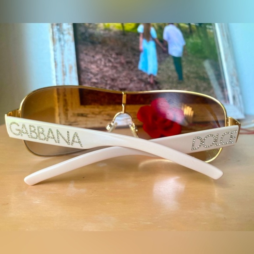 Dolce & Gabbana shield sunglasses shades with rhinestone bling GUC